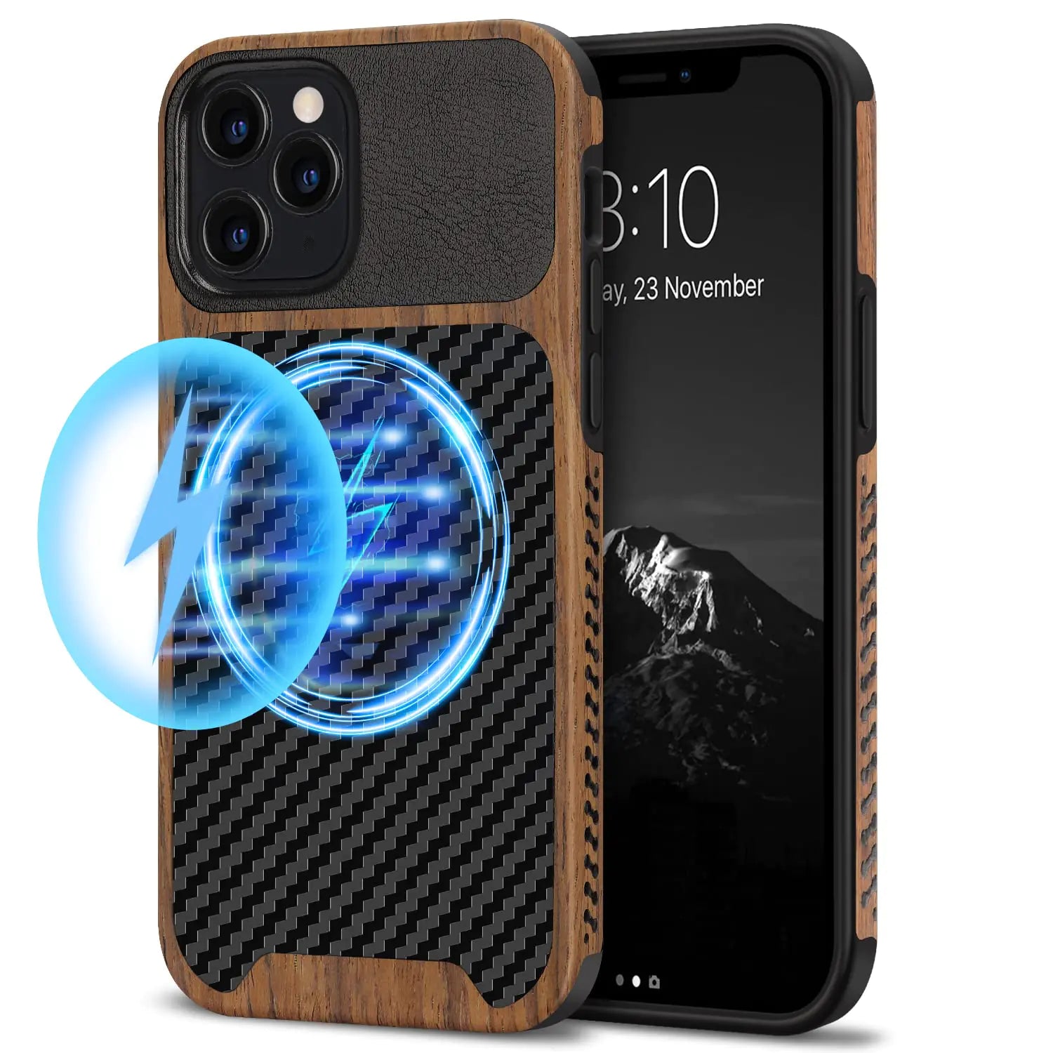 Hybrid Wood & Carbon iPhone 12/12 Pro Case